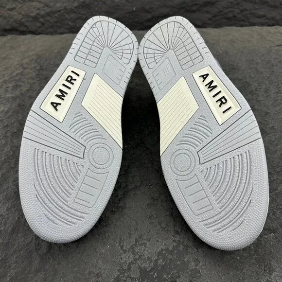 Amiri White And Grey Colorblock Low-Top Leather Sneakers